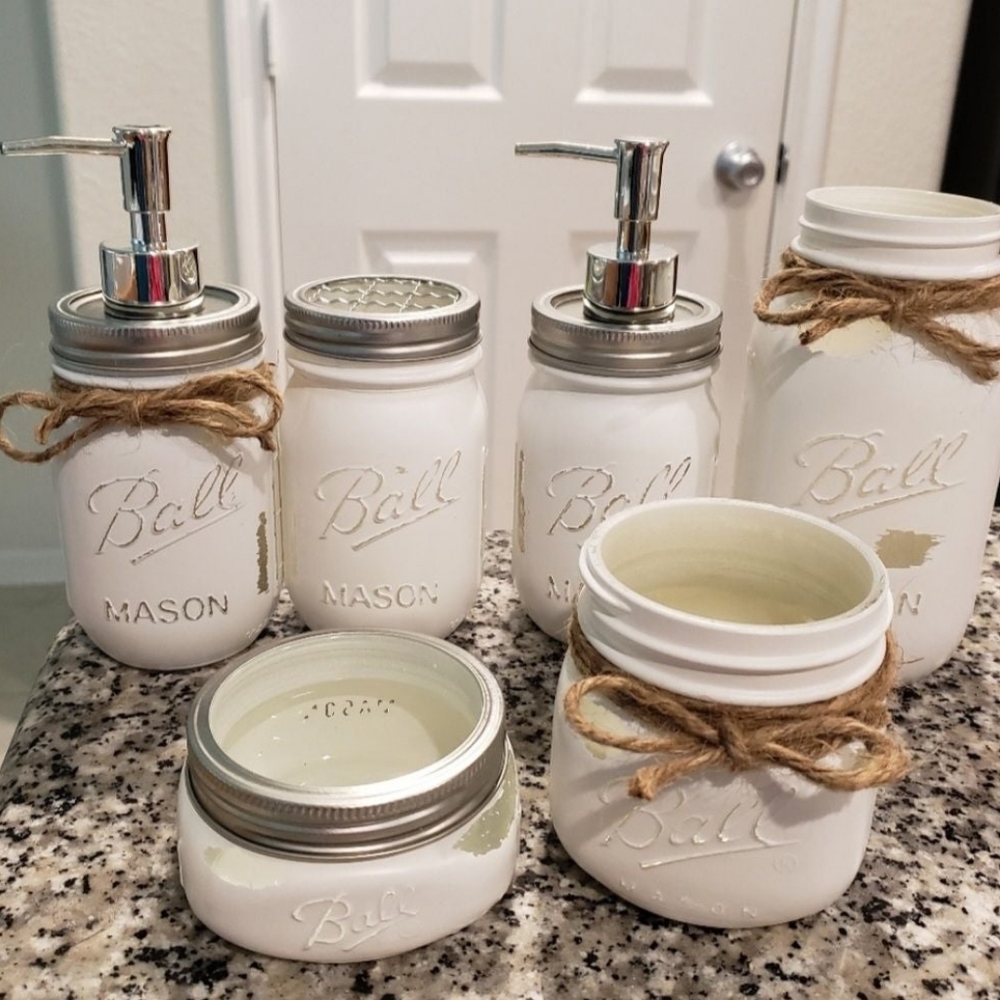 New Bathroom mason jar decor